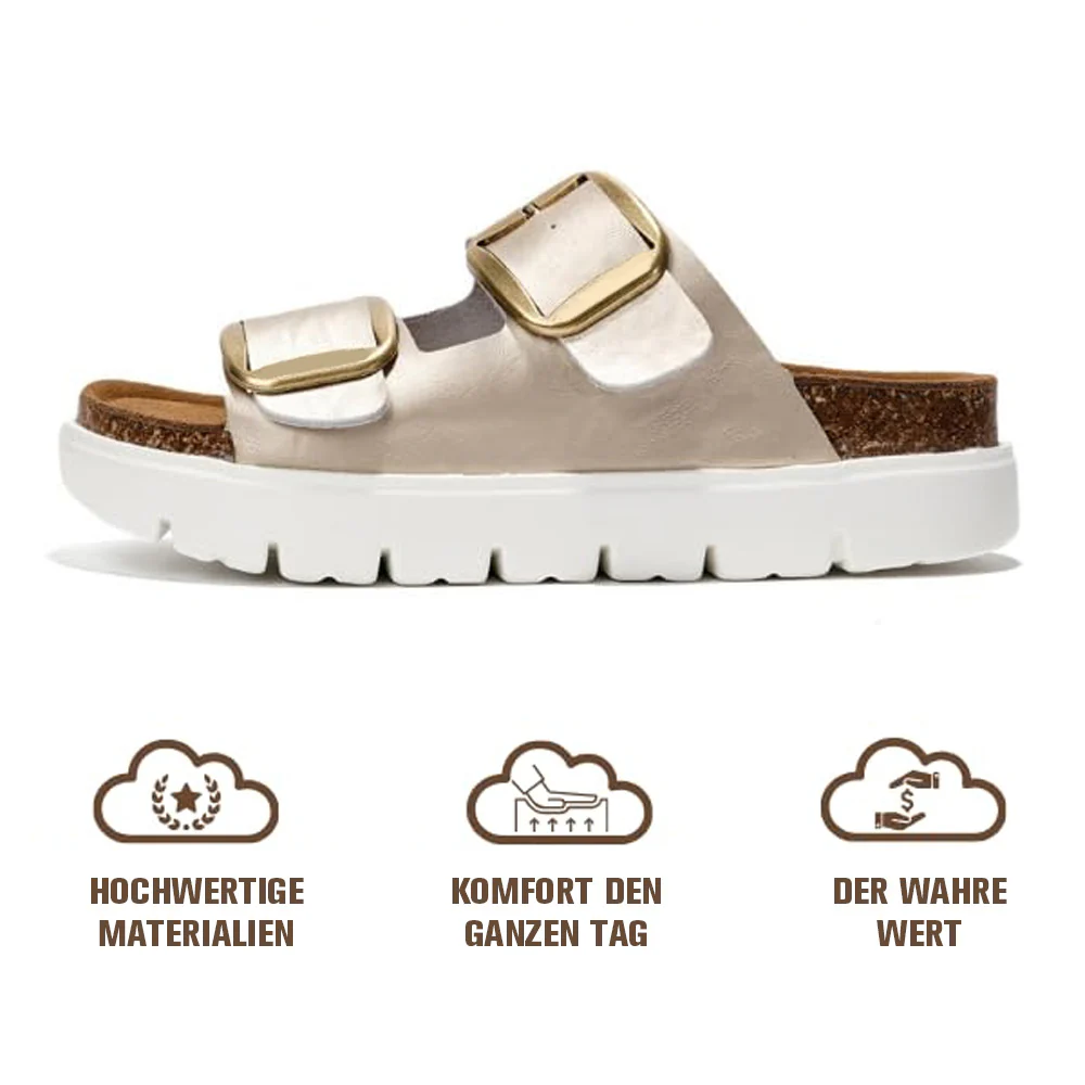 💖 Damen-Plateausandalen aus 100 % echtem Leder – Keilabsatz & klobige Pantoletten für Damen 2026 mit Memory-Foam-Innensohle und Korkfußbett (GreeceChunky) - Image 18