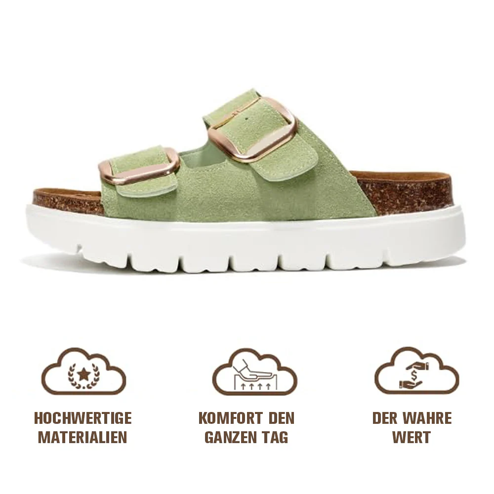 💖 Damen-Plateausandalen aus 100 % echtem Leder – Keilabsatz & klobige Pantoletten für Damen 2026 mit Memory-Foam-Innensohle und Korkfußbett (GreeceChunky) - Image 23