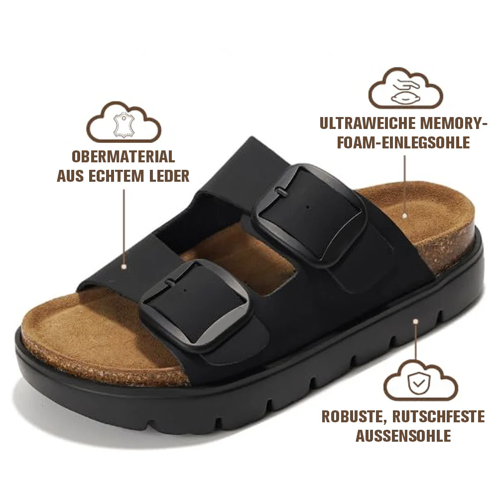 💖 Damen-Plateausandalen aus 100 % echtem Leder – Keilabsatz & klobige Pantoletten für Damen 2026 mit Memory-Foam-Innensohle und Korkfußbett (GreeceChunky) - Image 27
