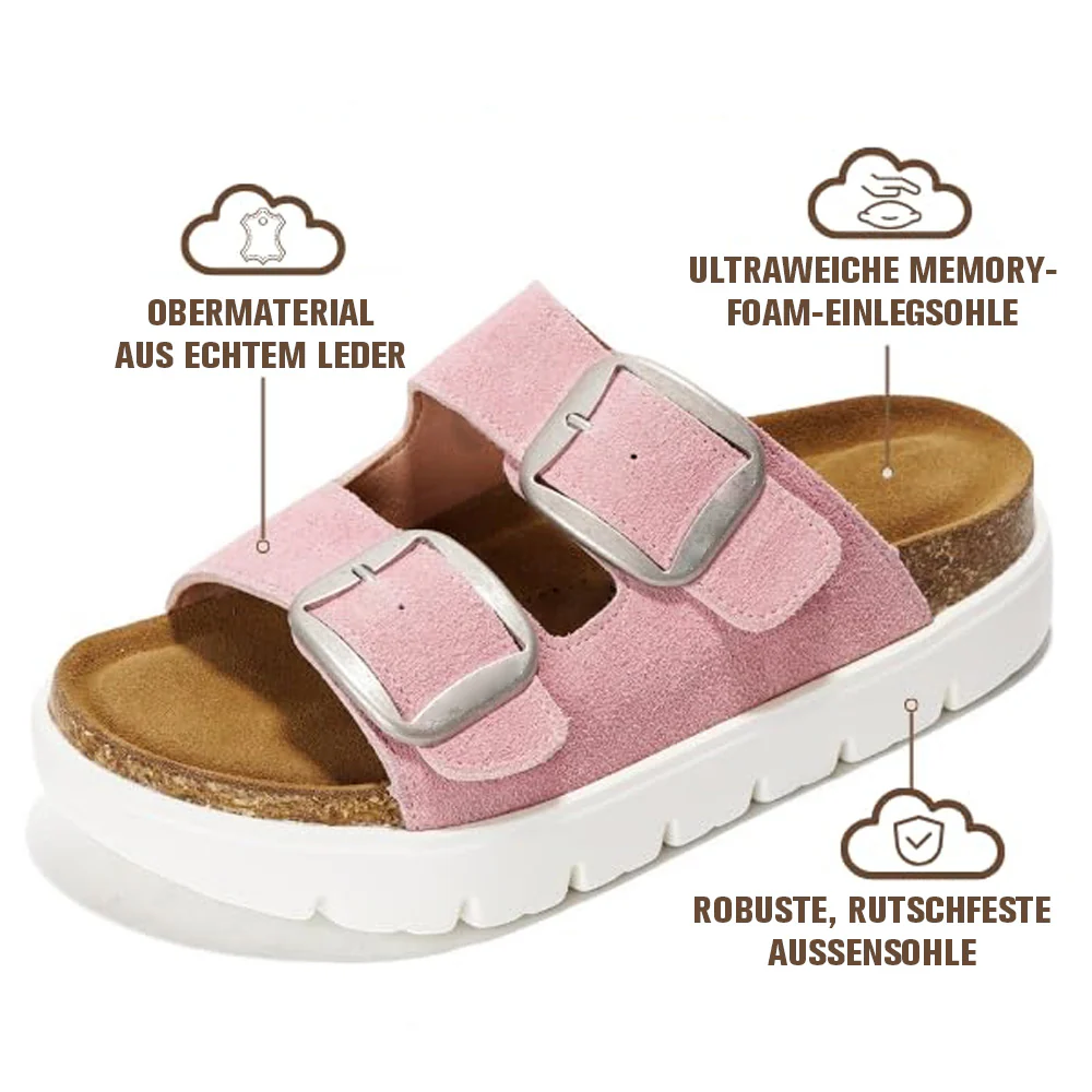 💖 Damen-Plateausandalen aus 100 % echtem Leder – Keilabsatz & klobige Pantoletten für Damen 2026 mit Memory-Foam-Innensohle und Korkfußbett (GreeceChunky) - Image 33