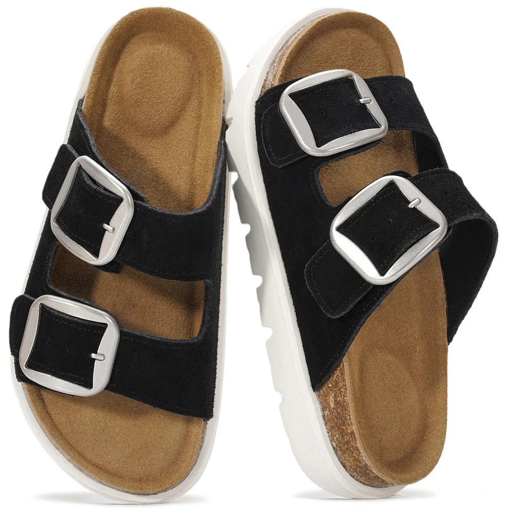 💖 Damen-Plateausandalen aus 100 % echtem Leder – Keilabsatz & klobige Pantoletten für Damen 2026 mit Memory-Foam-Innensohle und Korkfußbett (GreeceChunky) - Image 44