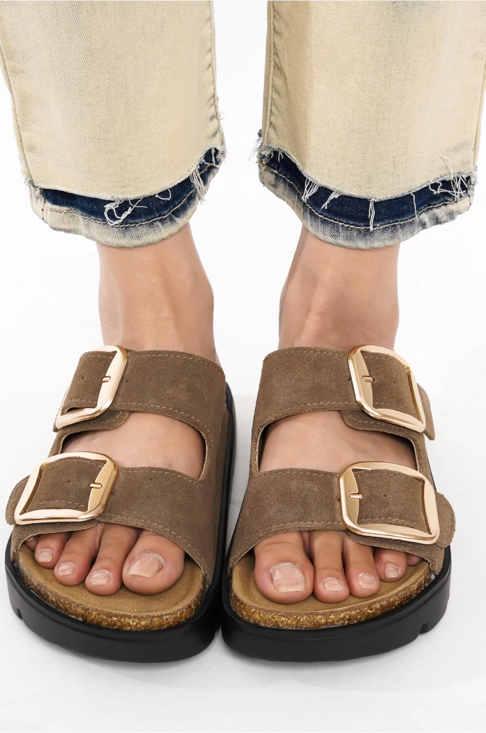 💖 Damen-Plateausandalen aus 100 % echtem Leder – Keilabsatz & klobige Pantoletten für Damen 2026 mit Memory-Foam-Innensohle und Korkfußbett (GreeceChunky) - Image 54