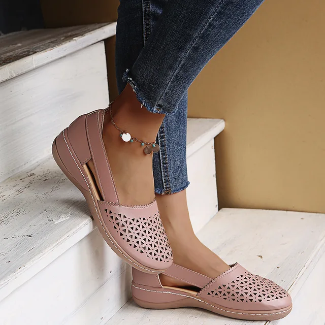 Modische Damensandalen mit geschlossener Spitze, wasserdicht, zum Hineinschlüpfen, rund, bequeme Freizeitschuhe für Damen, Outdoor-Sommer-Schuhe, große Größen 35–43 - Image 12