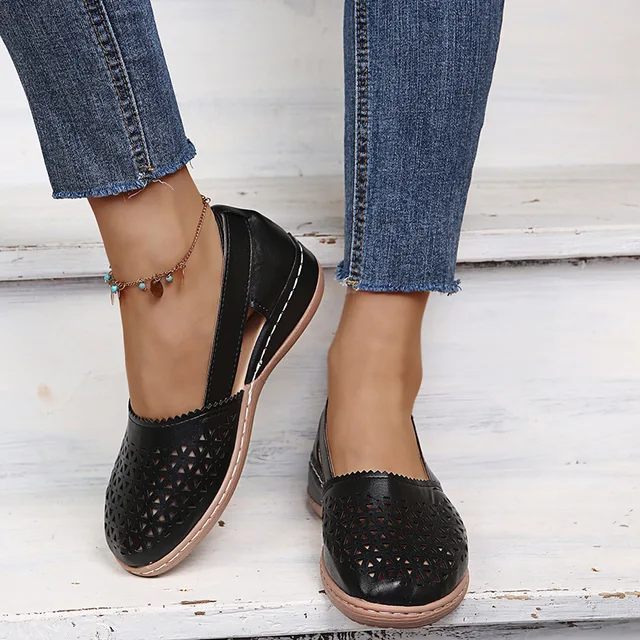 Modische Damensandalen mit geschlossener Spitze, wasserdicht, zum Hineinschlüpfen, rund, bequeme Freizeitschuhe für Damen, Outdoor-Sommer-Schuhe, große Größen 35–43 - Image 9