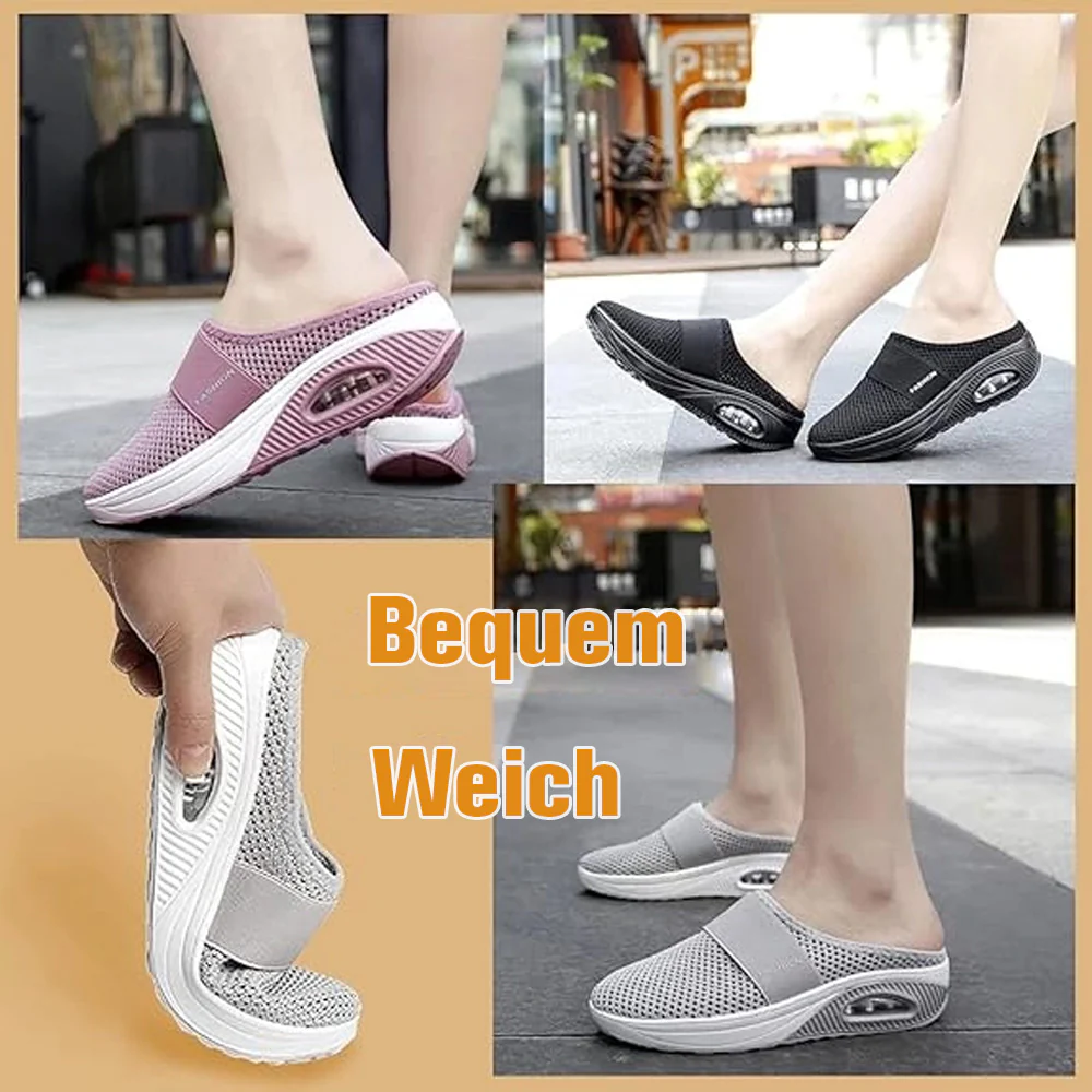 LETZTER TAG SALE – 80 % RABATT BQODQO® Luftpolster Slip-on Walking Schuhe mit Fußgewölbeunterstützung, für Damen